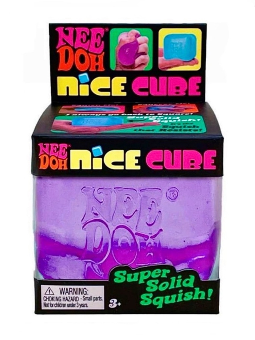 NeeDoh Nice Cube Super Solid Premium Sensory Stress Relief Squish Toy,Purple,NIB